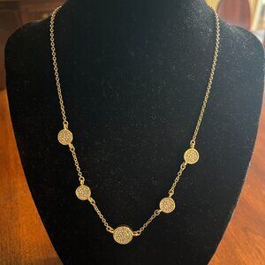 Anne Klein gold necklace with sparkles
